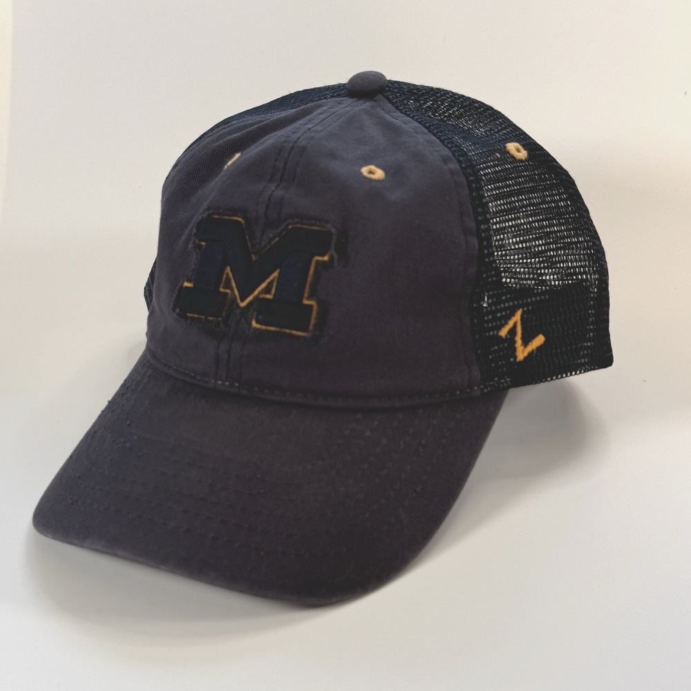 University of Michigan Wolverines Mesh Snapback Trucker Hat Zephyr Blue